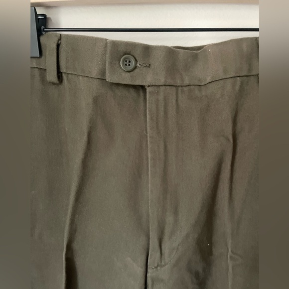 Dockers Premium Olive Green Cotton Flat Front Classic Fit Slacks Size 38 X 32 - Picture 3 of 9